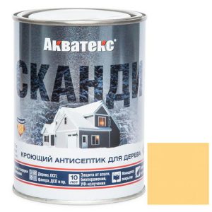 Антисептик акриловый кроющий для дерева Акватекс Сканди полуматовый Карамель 0,75 л