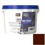 Эмаль универсальная VGT матовая красно-коричневая RAL 3009 10 кг