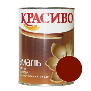 Эмаль КРАСИВО ПФ-266 для пола Красно-коричневый 1,8 кг
