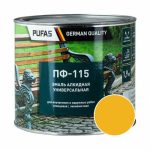 Эмаль Pufas ПФ-115 ГОСТ желтая (1,9 кг)