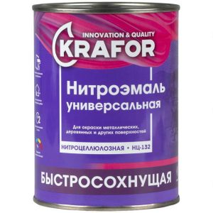 Эмаль НЦ-132 белая 0,7 кг (14) "Krafor"