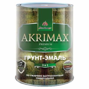Быстросохнущая грунт-эмаль по ржавчине 3 в 1 Akrimax-Premium (глянцевая; коричневая), 1,7 кг