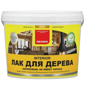 Лак акриловый для древесины Neomid Interior 5 л