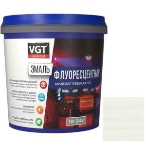 Эмаль универсальная флуоресцентная VGT белая 1 кг