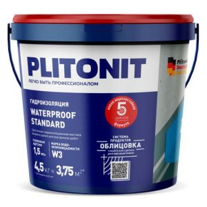 Гидроизоляция ПЛИТОНИТ waterproof Standard полимерная 4,5 кг