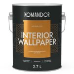 Краска в/д KOMANDOR Interior Wallpaper база А матовая для обоев 2,7 л белая