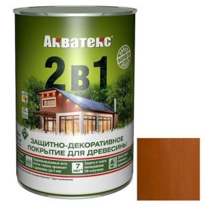 Покрытие алкидное защитно-декоративное для древесины Акватекс 2 в 1 полуматовое Тик 0,8 л