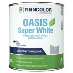 Краска в/д FINNCOLOR Oasis Super White для потолка 0,9л белая