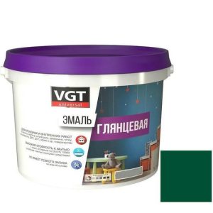 Эмаль универсальная VGT глянцевая Ral 6005 зеленая 10 кг