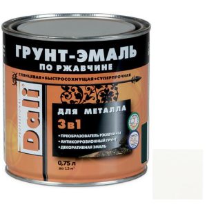 Грунт-эмаль по ржавчине Dali 3 в 1 гладкая белая RAL 9010 0,75 л