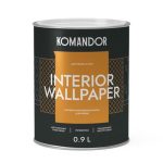 Краска в/д KOMANDOR Interior Wallpaper база А матовая для обоев 0,9 л белая