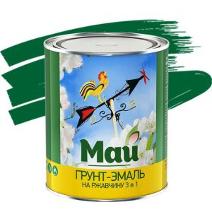 Грунт-эмаль по ржавчине Май 3 в 1 зеленая 1,9 кг