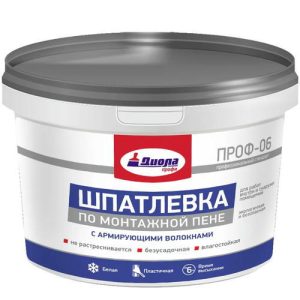 Шпатлевка по монтажной пене Диола ПРОФ-06, 3 кг