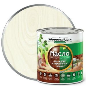 Масло деревозащитное Здоровый дом для террас и полов Слоновая кость 0,75 л