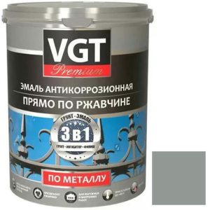 Эмаль антикоррозионная по металлу VGT ВД-АК-1179 Профи 3 в 1 тепло-серая 2,5 кг