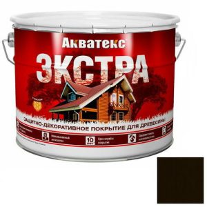 Покрытие алкидное защитно-декоративное для древесины Акватекс Экстра полуглянцевое Палисандр 9 л