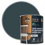 Эмаль для мебели и деревянных изделий Dufa акриловая матовая темно-серая 0,75 л