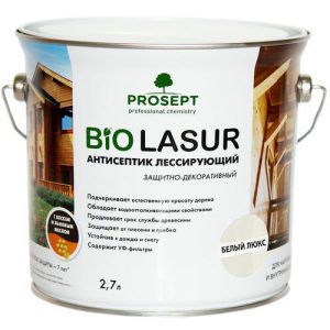 Антисептик лессирующий защитно-декоративный Prosept Bio Lasur 032-2 Белый люкс 2,7 л