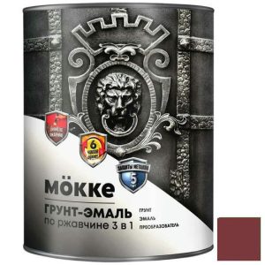 Грунт-эмаль алкидно-уретановая Mokke 8937 3 в 1 красно-коричневая 1,9 кг