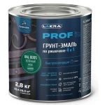 Грунт-эмаль по ржавчине 4 в 1 Лакра Prof it RAL 6005 зеленый мох 2,8 кг