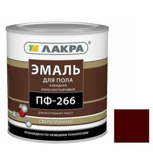 Эмаль для пола Лакра ПФ-266 красно-коричневая 2 кг
