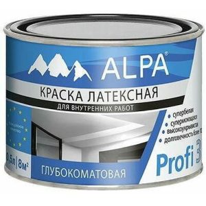 Краска латексная ALPA Profi 3 глубокоматовая белая (0,5л)