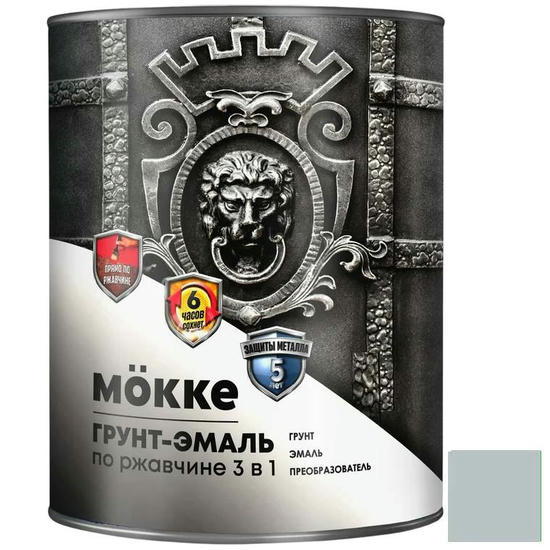 Грунт-эмаль алкидно-уретановая Mokke 10211 3 в 1 серая 5 кг