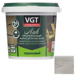 Лак пропиточный антисептический VGT дуб светло-серый 0,9 кг
