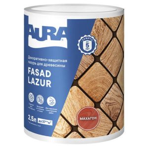 Средство деревозащитное Aura Fasad Lazur махагон 2,5л