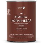 Грунт-эмаль по ржавчине Elcon 3 в 1 матовая Ral 3009 красно-коричневая 0,8 кг