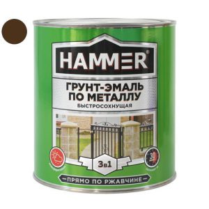 Грунт-эмаль по металлу HAMMER 2,7кг шоколадная