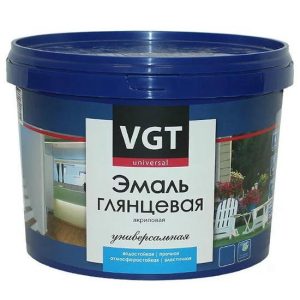 Эмаль универсальная VGT ВД-АК-1179 глянцевая База А супербелая 2,2 л/2,5 кг