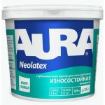 Краска износостойкая для стен и потолков "AURA NEOLATEX"(TR) 0,9л