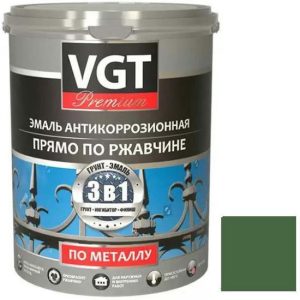 Эмаль антикоррозионная по металлу VGT ВД-АК-1179 Профи 3 в 1 травянисто-зеленая 2,5 кг