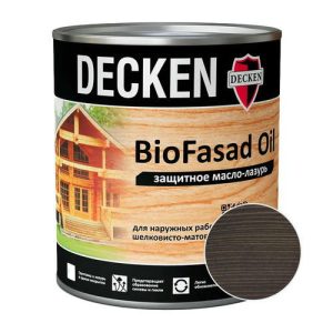 Масло-лазурь DECKEN Bio Fasad Oil Wood Эбен 0,75 л