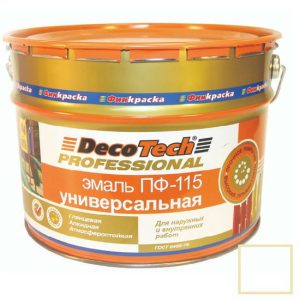 Эмаль универсальная DecoTech Professional ПФ-115 белая 20 кг
