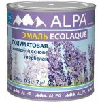 Эмаль акриловая Alpa Ecolaque полуматовая белая (0,5л)