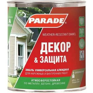 Эмаль алкидная Parade Classic А1 Декор & Защита матовая база А 0,75 л