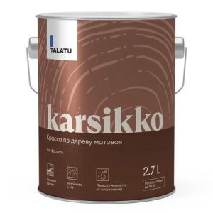 Краска полиакриловая TALATU Karsikko База А по дереву для фасадов 2,7 л белая