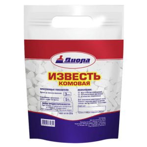 Известь комовая отборная 15 кг Пакет/Диола