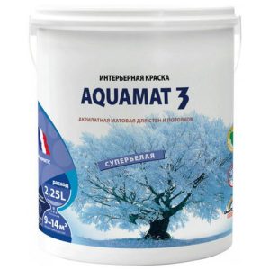 Краска в/д PRAGMATIC Aquamat 3 база А для стен и потолков 2,25л белая