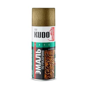 Эмаль по ржавчине Kudo KU-3009 молотковая чёрно-бронзовая (0,52 л)