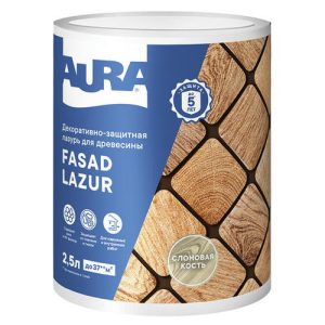 Средство деревозащитное Aura Fasad Lazur слоновая кость 2,5л