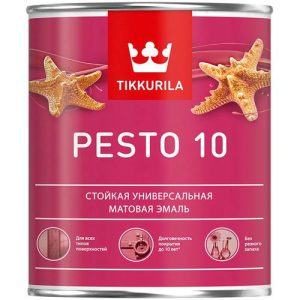 Эмаль универсальная стойкая Tikkurila PESTO 10 A матовая белая (0,9л)