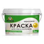 Краска акриловая ЛАТЕК Л201 для стен и потолков 3кг белая