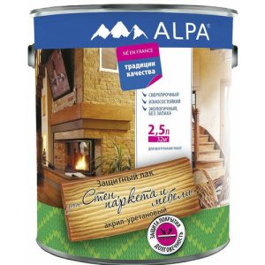 Лак для стен, паркета и мебели ALPA акрил-уретановый матовый (2,5л/2,65кг)