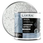 Эмаль по ржавчине ЛАКРА с молотковым эффектом серебро 0,8кг
