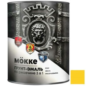 Грунт-эмаль алкидно-уретановая Mokke 01800 3 в 1 желтая 1,9 кг