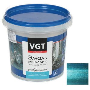 Эмаль универсальная VGT металлик аквамарин 1 кг