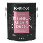 Краска в/д KOMANDOR Interior Kids&Bedroom база А матовая интерьерная 2,7 л белая